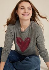 Cozy Heart Crew Neck Sweatshirt, C3407, small