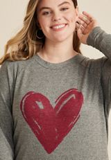 Cozy Heart Crew Neck Sweatshirt, C3407, small