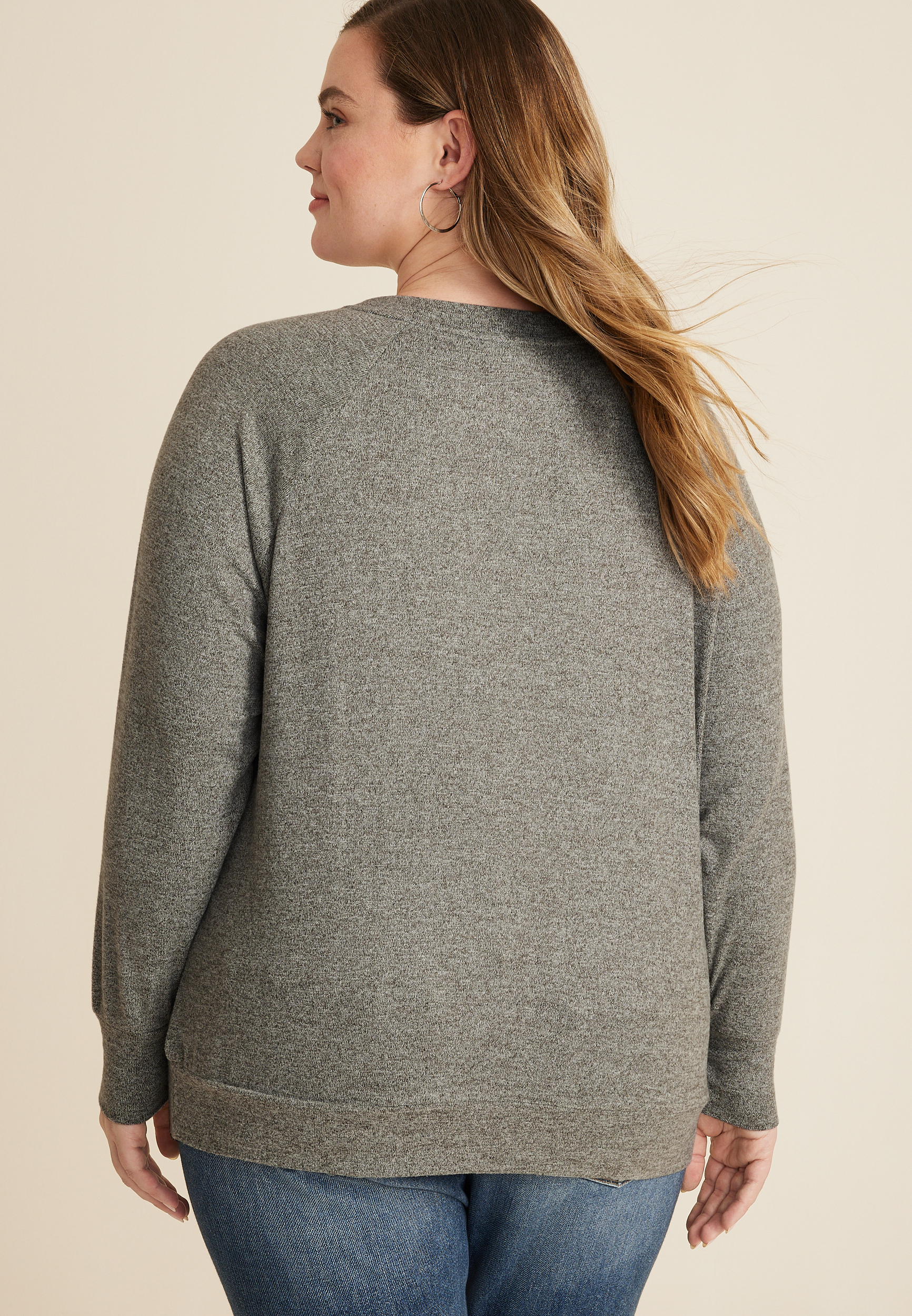 Cozy Heart Crew Neck Sweatshirt, C3407, large