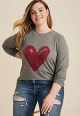 Cozy Heart Crew Neck Sweatshirt, C3407, small