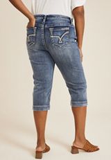Plus Size Vigoss&reg; Heritage Mid Rise Arrow Stitch Capri Jean, C258, small