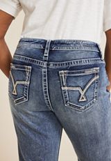Plus Size Vigoss&reg; Heritage Mid Rise Arrow Stitch Capri Jean, C258, small
