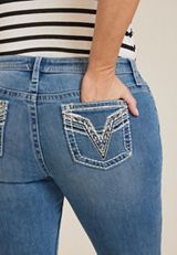 Plus Size Vigoss&reg; Mid Rise Feather Pocket Straight Jean, C3337, small