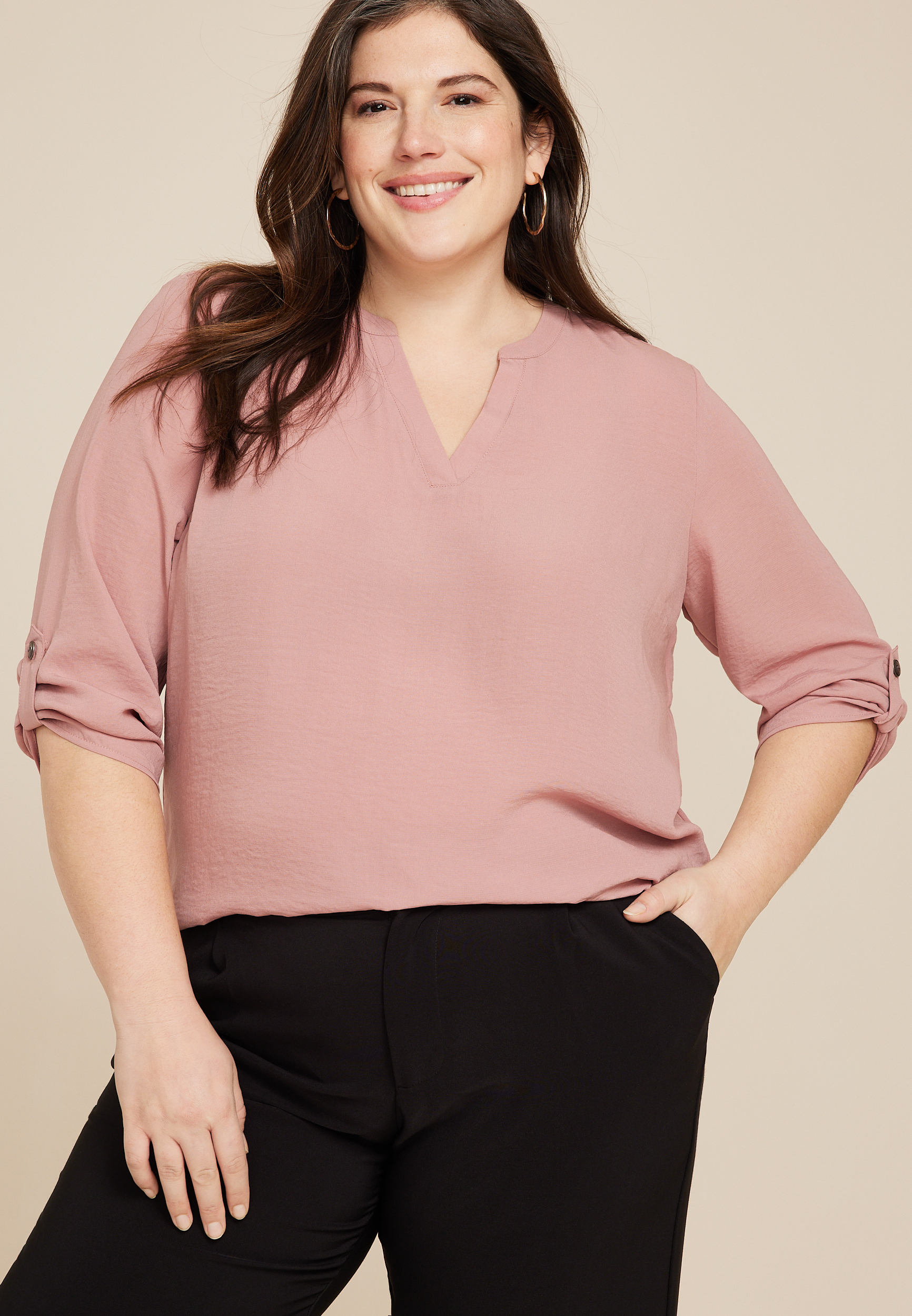 Women's Plus Size Pink Blouses & Shirts