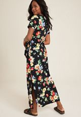 24/7 Floral Waist Tie Midi Dress, C1756, small
