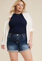 Plus Size Vigoss&reg; Americana Heritage Mid Rise 6in Short, DARK SANDBLAST, small