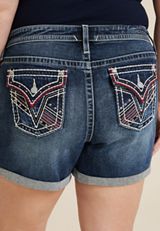 Plus Size Vigoss&reg; Americana Heritage Mid Rise 6in Short, DARK SANDBLAST, small