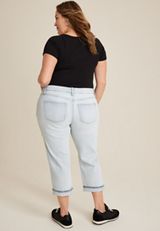 Plus Size edgely&trade; Mid Rise Light Ripped Relaxed Boyfriend Crop Jean, C2806, small