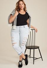 Plus Size edgely&trade; Mid Rise Light Ripped Relaxed Boyfriend Crop Jean, C2806, small