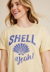 Shell Yeah Oversized Fit Graphic Tee, SUNDRIED LEMON, small