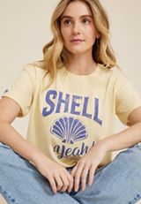 Shell Yeah Oversized Fit Graphic Tee, SUNDRIED LEMON, small