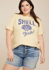 Plus Size Shell Yeah Oversized Fit Graphic Tee, C4350, small