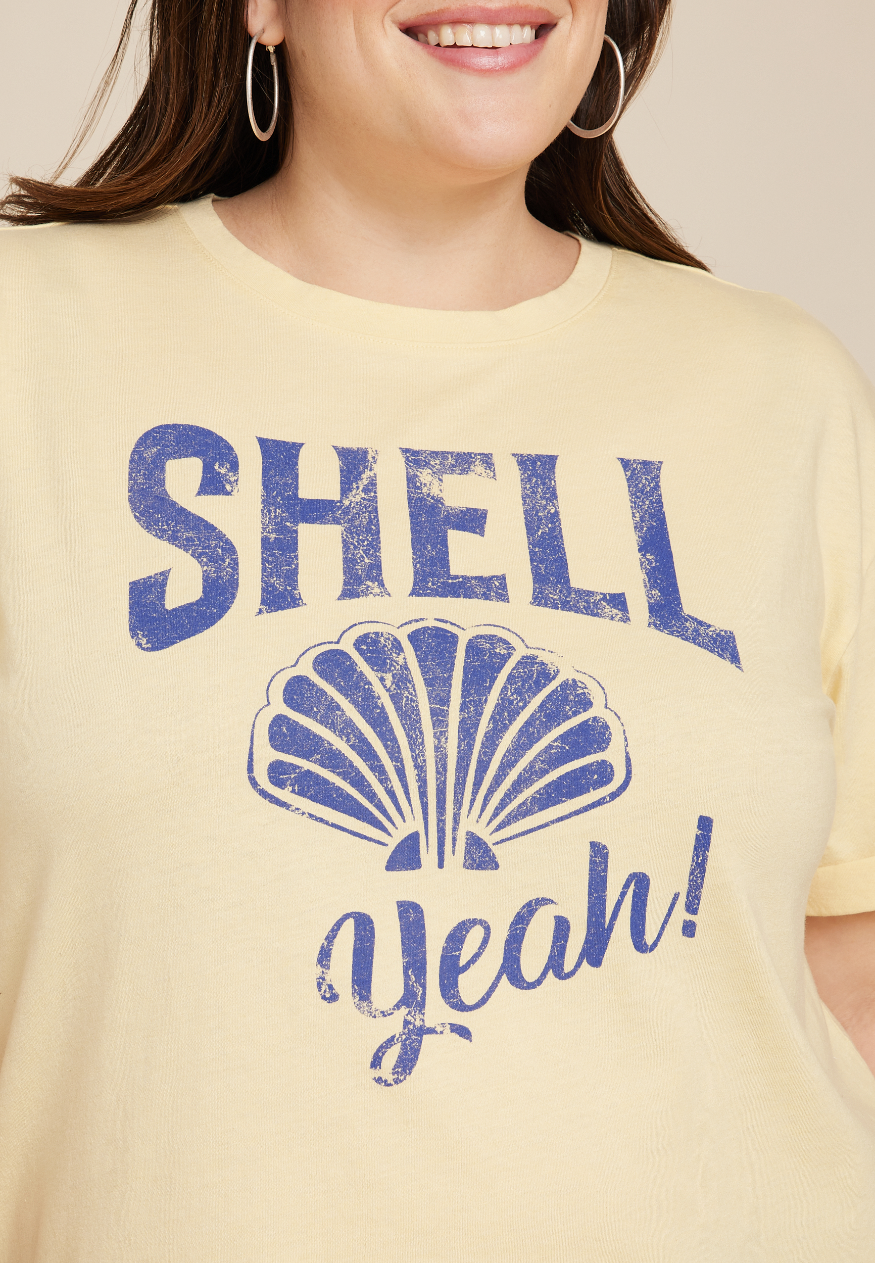Plus Size Shell Yeah Oversized Fit Graphic Tee, C4350, large
