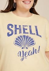 Plus Size Shell Yeah Oversized Fit Graphic Tee, C4350, small
