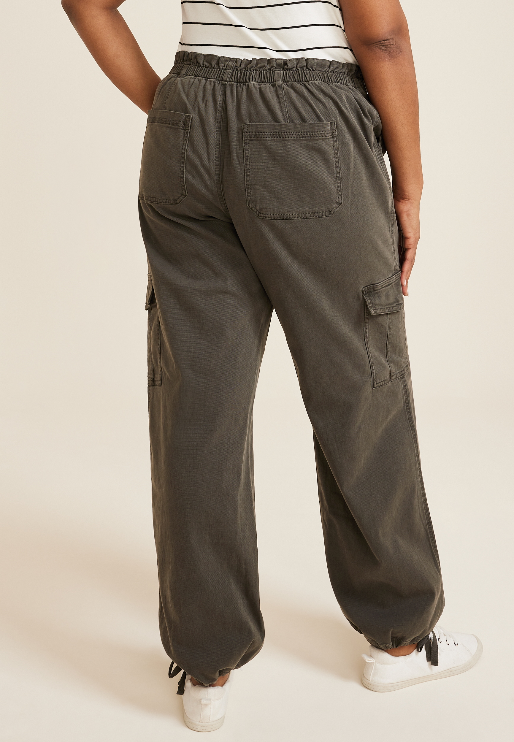 Plus Size High Rise Utility Straight Pant, C7222, large