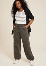 Plus Size High Rise Utility Straight Pant, C7222, small
