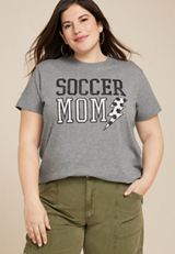 Plus Size Soccer Mom Oversized Fit Graphic Tee, C3407, small