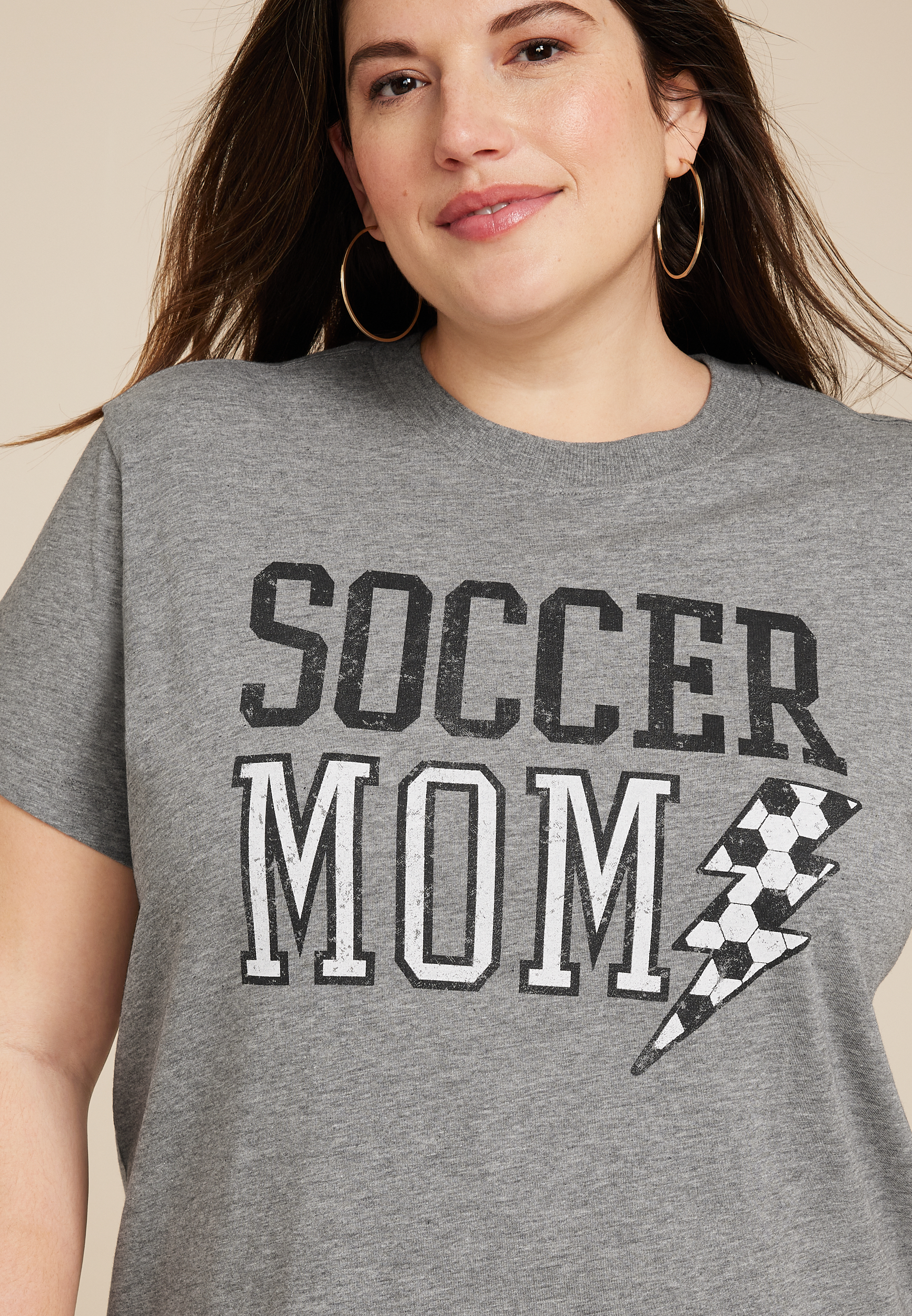 Plus Size Soccer Mom Oversized Fit Graphic Tee, C3407, large