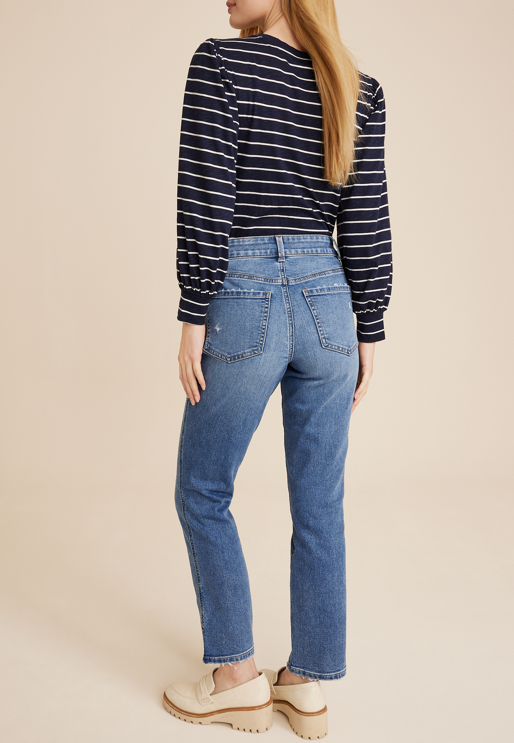 Everflex&trade; Curvy High Rise Slim Straight Ankle Jean, C3337, large