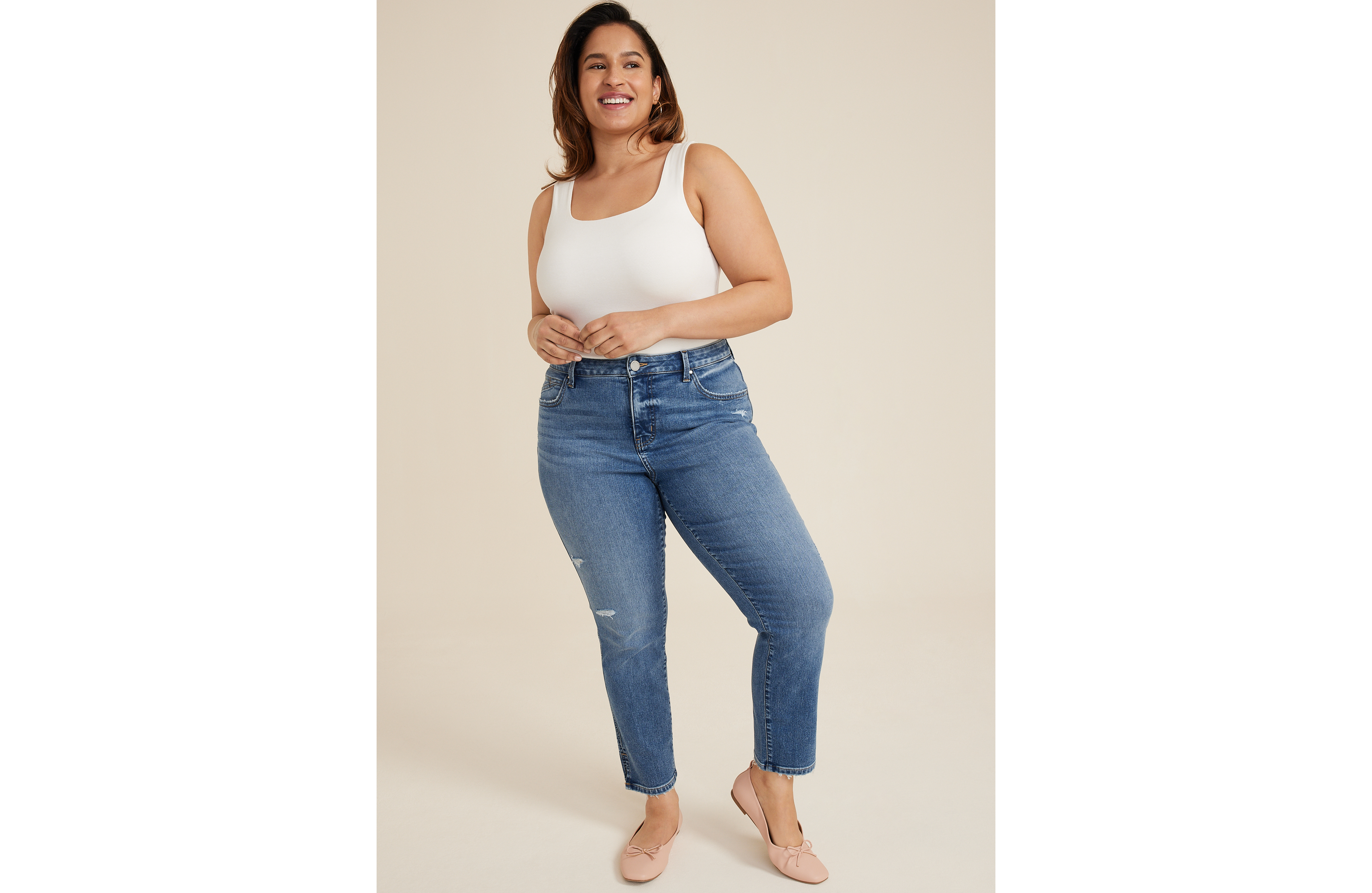 Plus Everflex™ Curvy High Rise Slim Straight Ankle Jean