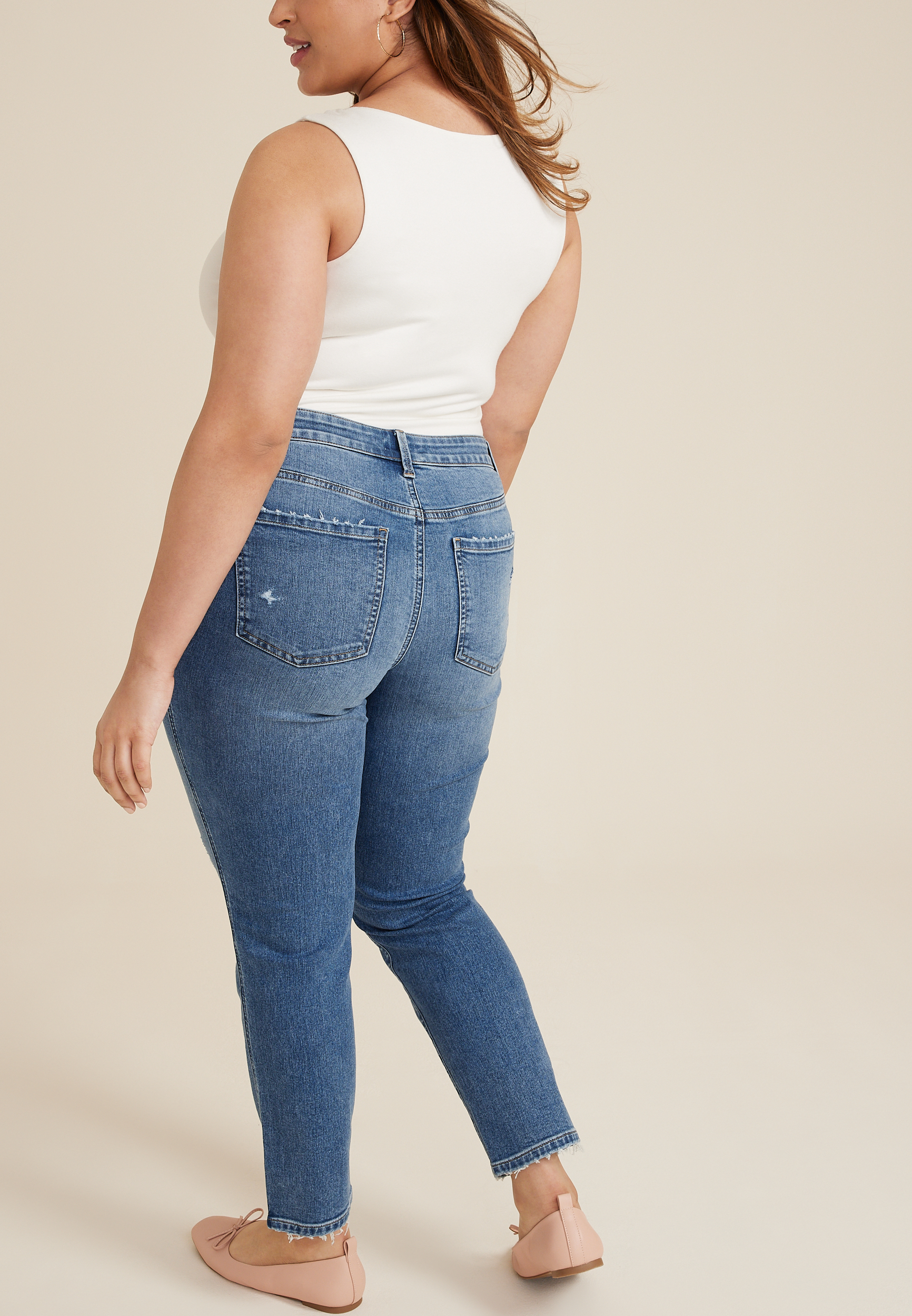 Plus Size Everflex&trade; Curvy High Rise Slim Straight Ankle Jean, C3337, large