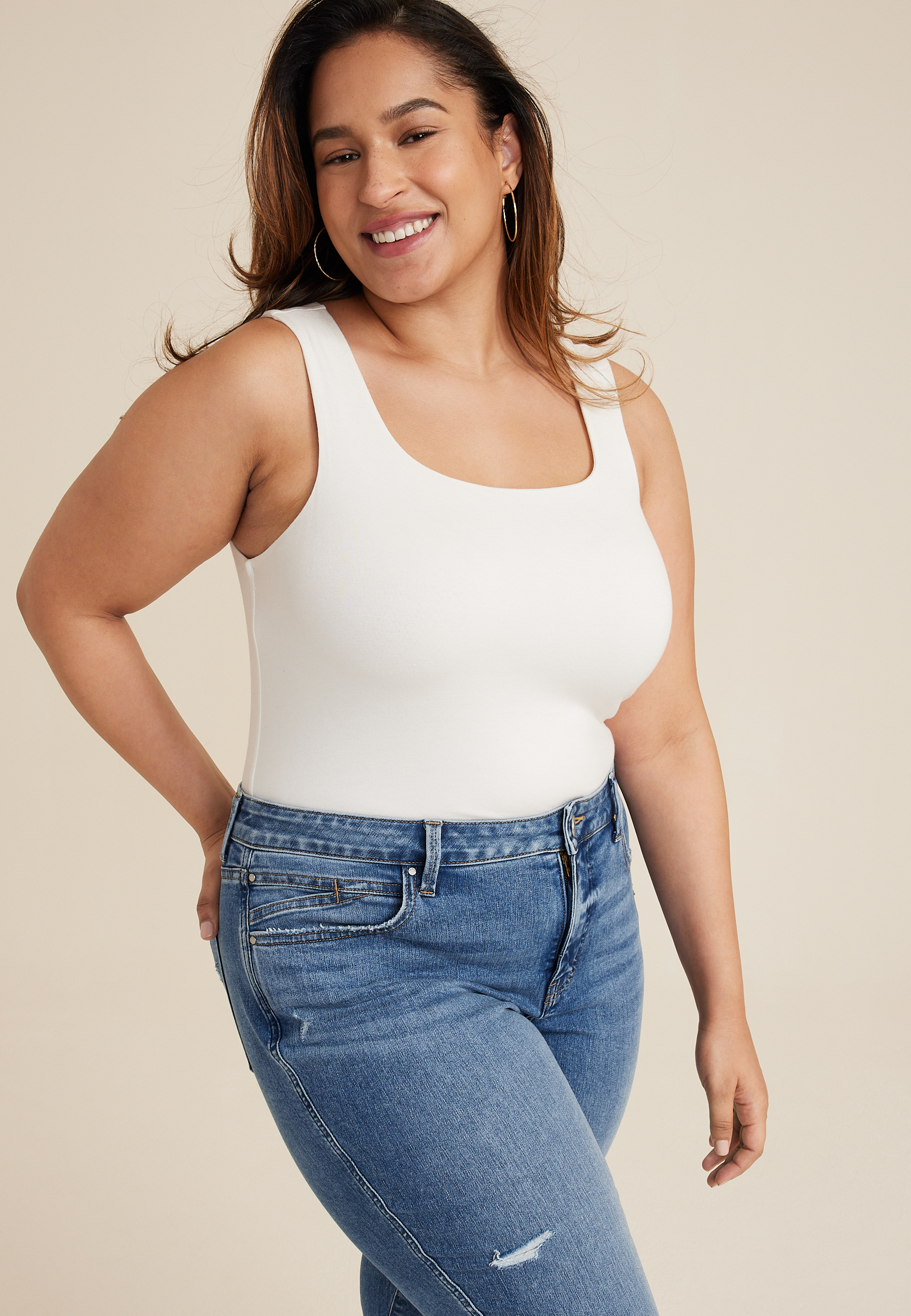 Plus Size Everflex&trade; Curvy High Rise Slim Straight Ankle Jean, C3337, large