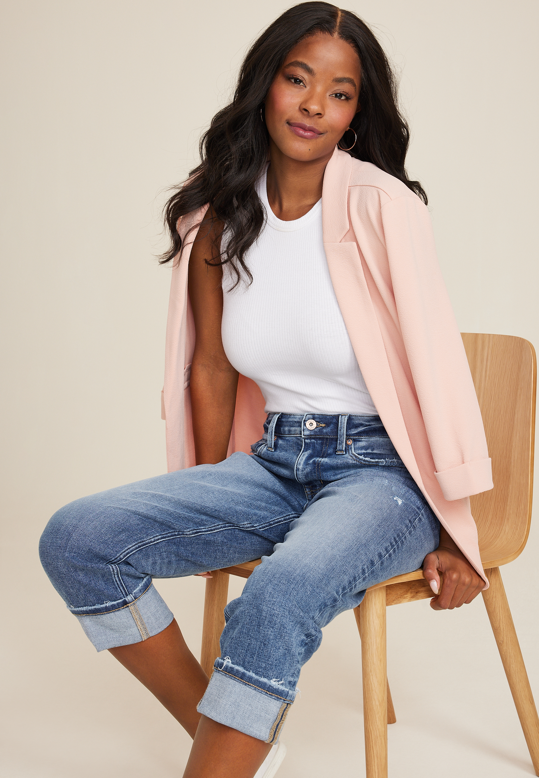 edgely&trade; Mid Rise Medium Relaxed Boyfriend Crop Jean, MEDIUM SANDBLAST, large