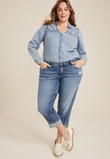 Plus Size edgely&trade; Mid Rise Medium Relaxed Boyfriend Crop Jean, C3337, small