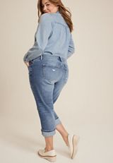 Plus Size edgely&trade; Mid Rise Medium Relaxed Boyfriend Crop Jean, C3337, small