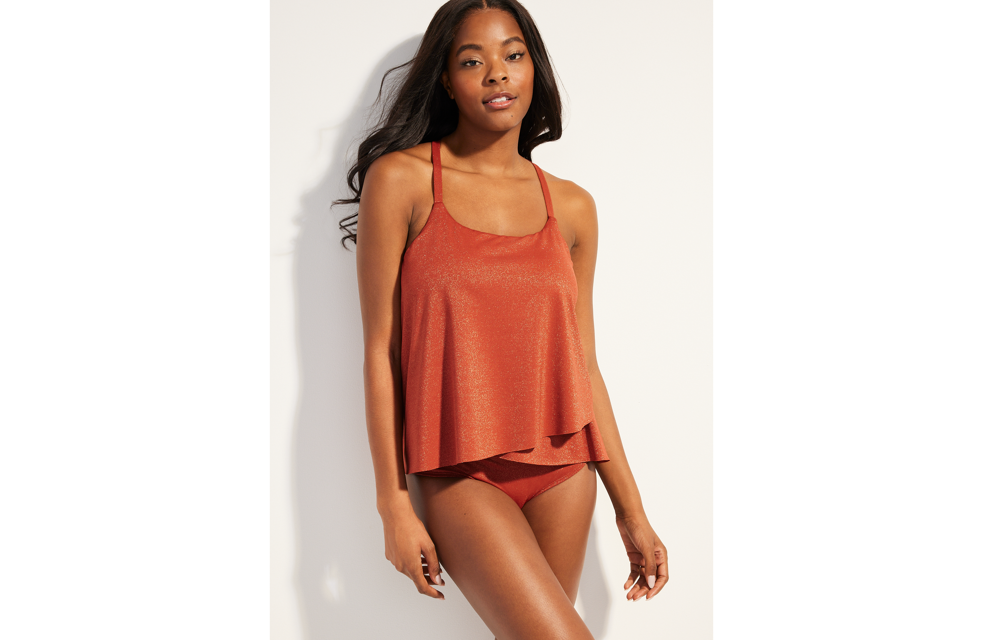 Sparkle T Back Tankini Swim Top