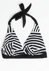Geo Halter Triangle Swim Top, BLACK/WHITE, small