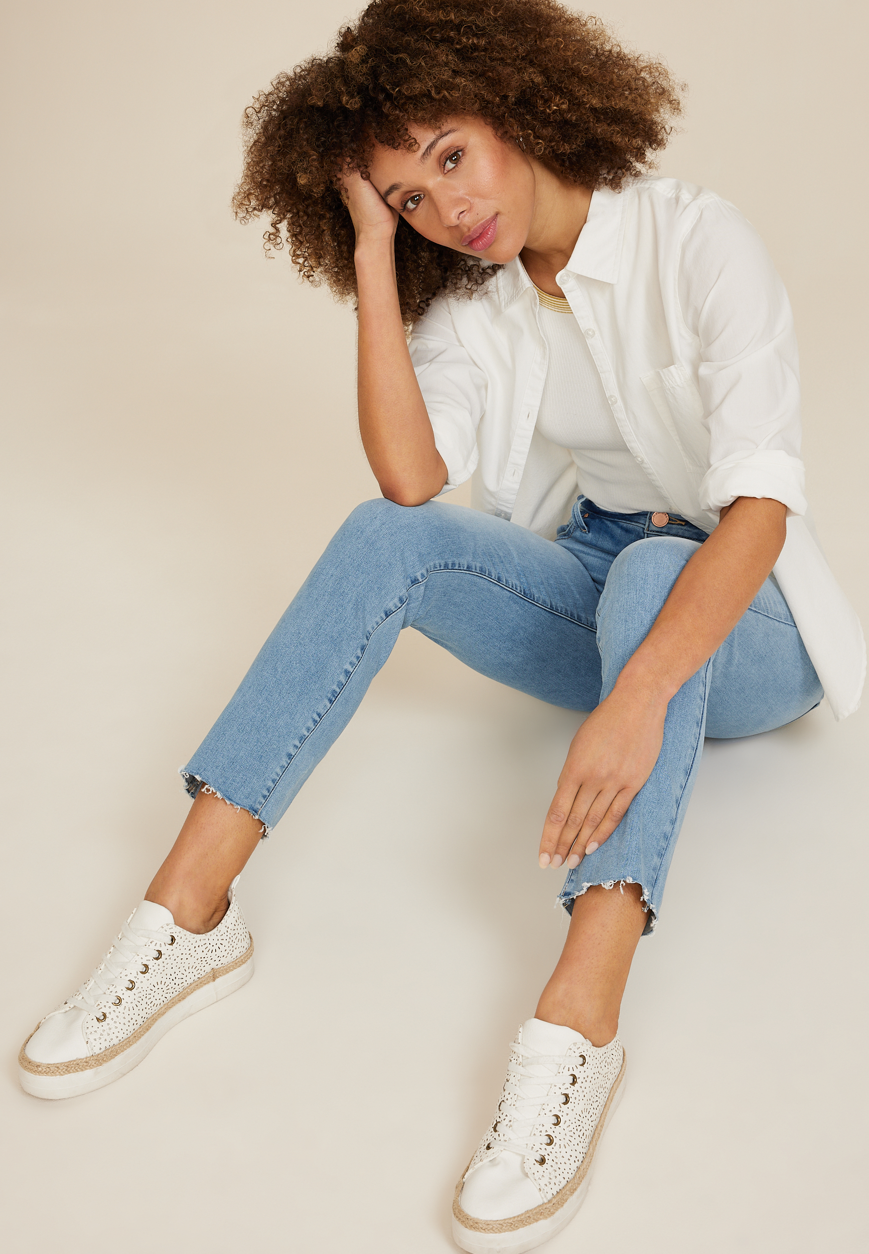 Everflex&trade; Mid Rise Slim Straight Ankle Jean, C2806, large