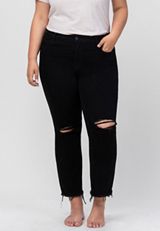 Plus Size VERVET&trade; Black High Rise Straight Jean, C106, small