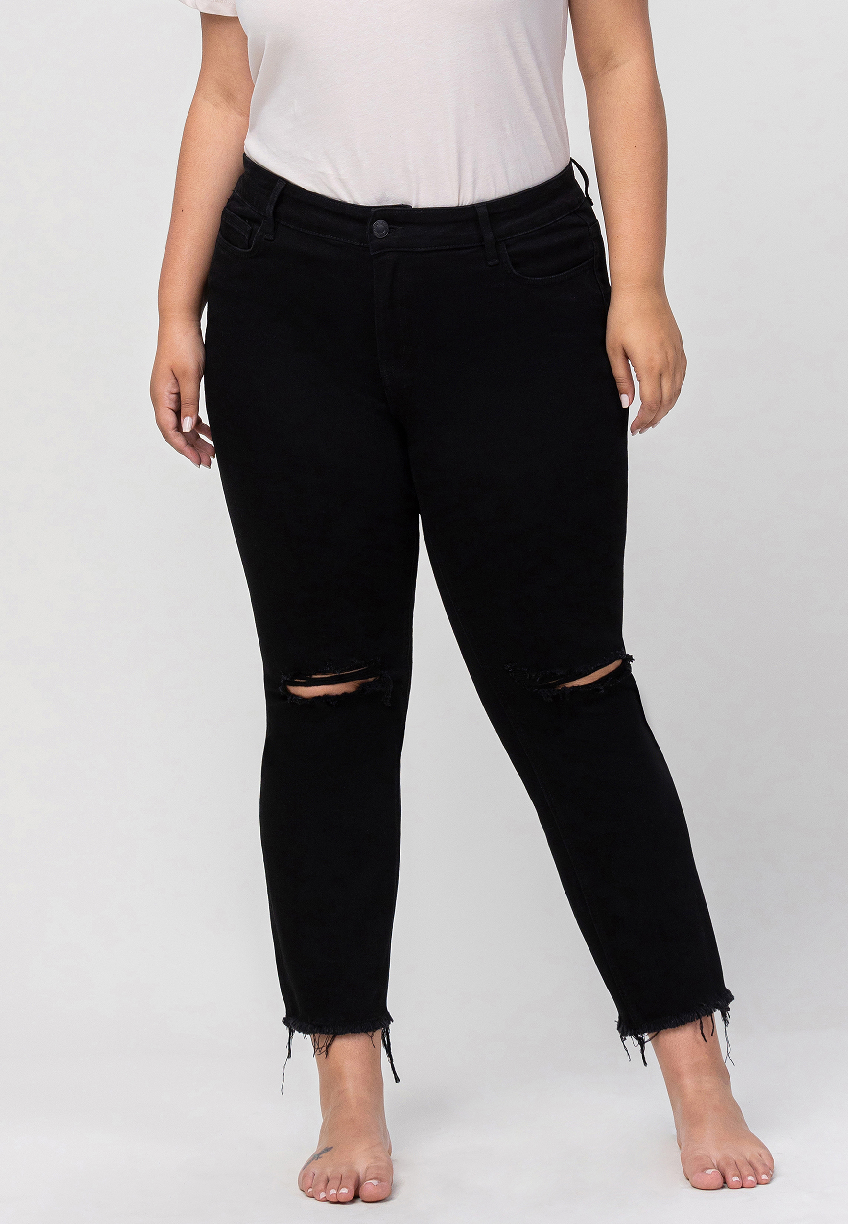 Plus Size VERVET&trade; Black High Rise Straight Jean, C106, large