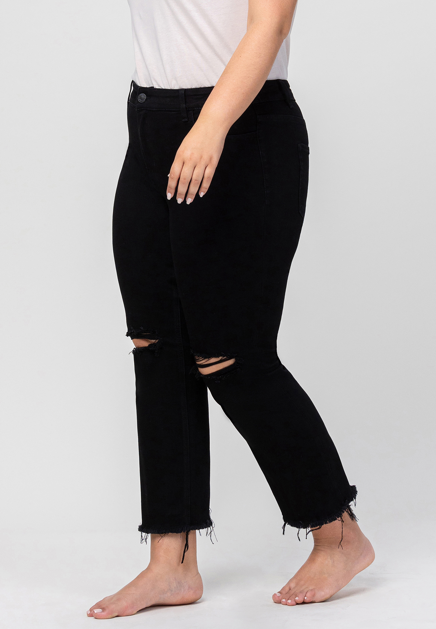 Plus Size VERVET&trade; Black High Rise Straight Jean, C106, large
