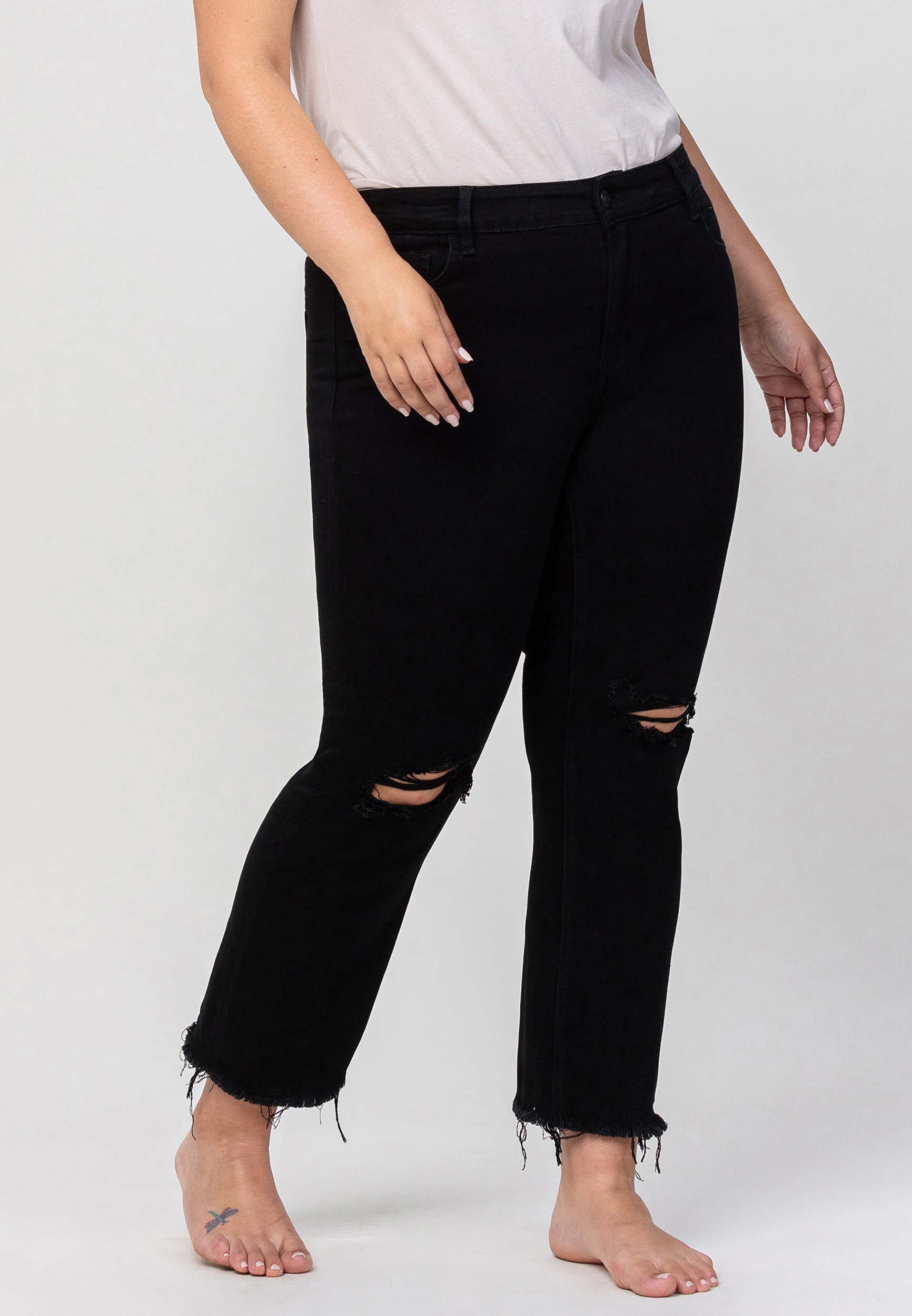 Plus Size VERVET&trade; Black High Rise Straight Jean, C106, large