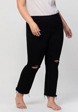 Plus Size VERVET&trade; Black High Rise Straight Jean, C106, small