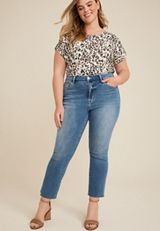 Plus Size Vervet&trade; Mid Rise Slim Straight Ankle Jean, C3337, small
