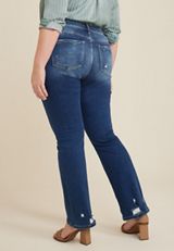 Plus Size VERVET&trade; High Rise Ripped Hem Slim Boot Jean, C258, small