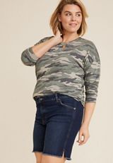 Plus Size m jeans by maurices&trade; Classic Mid Rise Mid Fit 8in Bermuda Short, C258, small