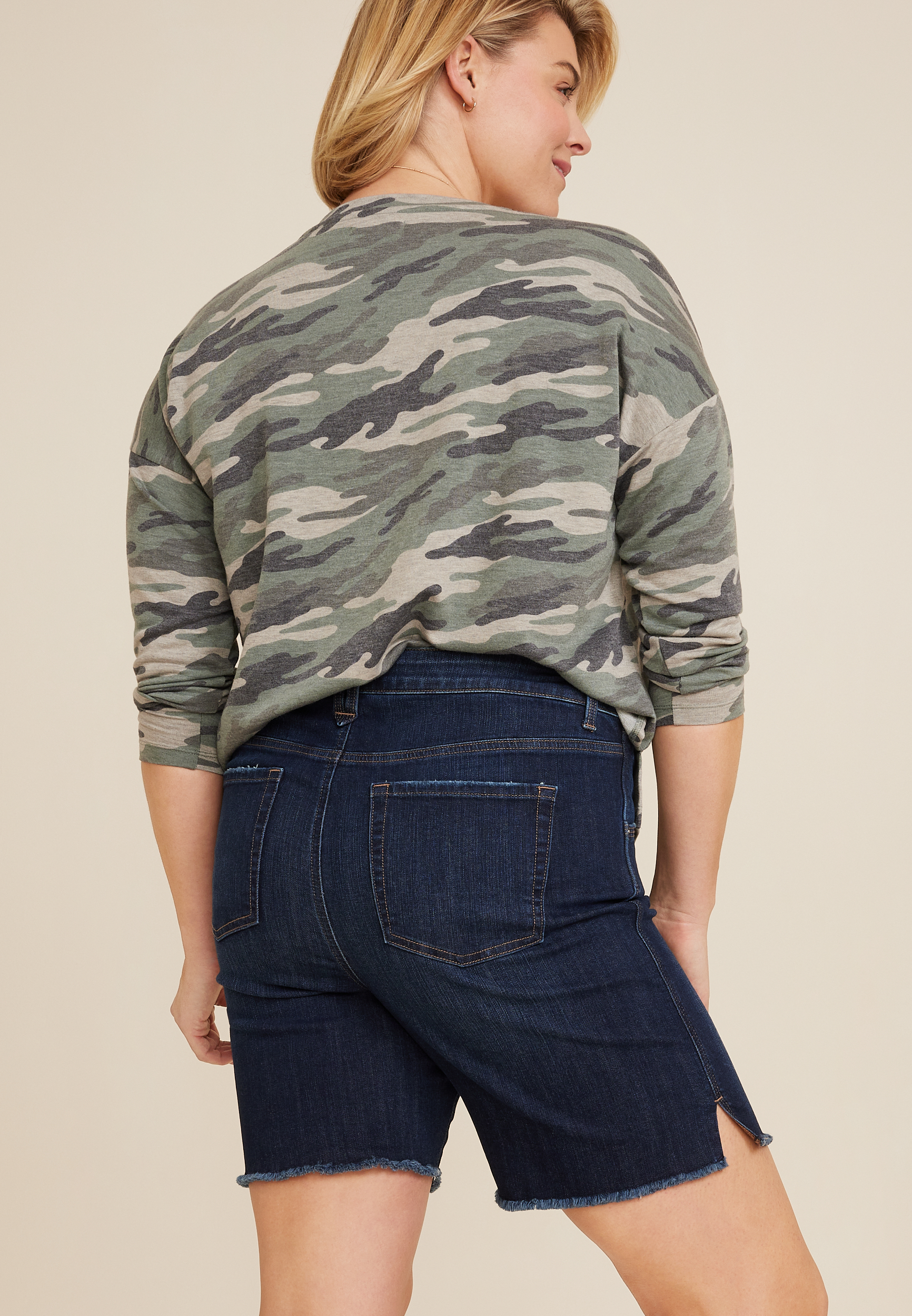 Plus Size m jeans by maurices&trade; Classic Mid Rise Mid Fit 8in Bermuda Short, C258, large