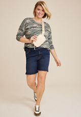 Plus Size m jeans by maurices&trade; Classic Mid Rise Mid Fit 8in Bermuda Short, C258, small