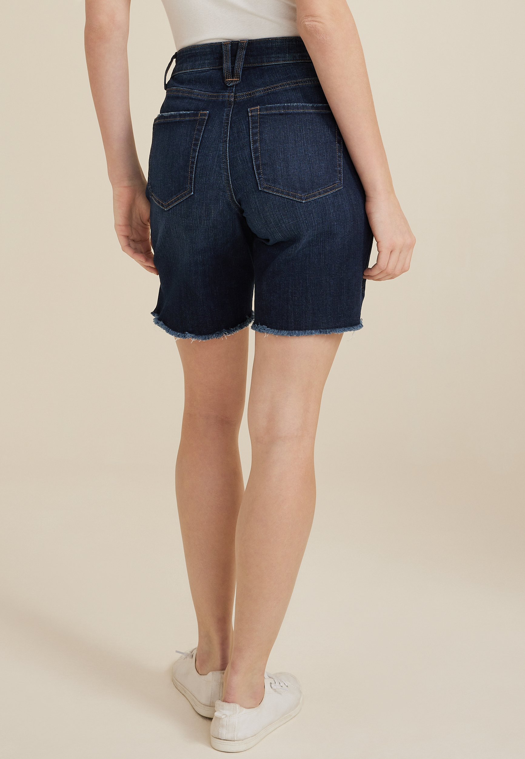 m jeans by maurices&trade; Classic Curvy High Rise 8in Bermuda Short, DARK SANDBLAST, large