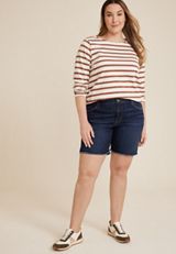 Plus Size m jeans by maurices&trade; Classic Curvy High Rise 8in Bermuda Short, C258, small