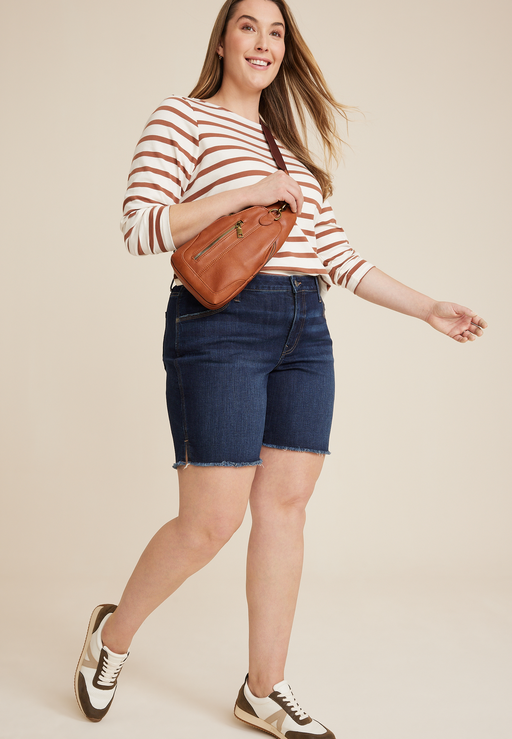Plus Size m jeans by maurices&trade; Classic Curvy High Rise 8in Bermuda Short, C258, large