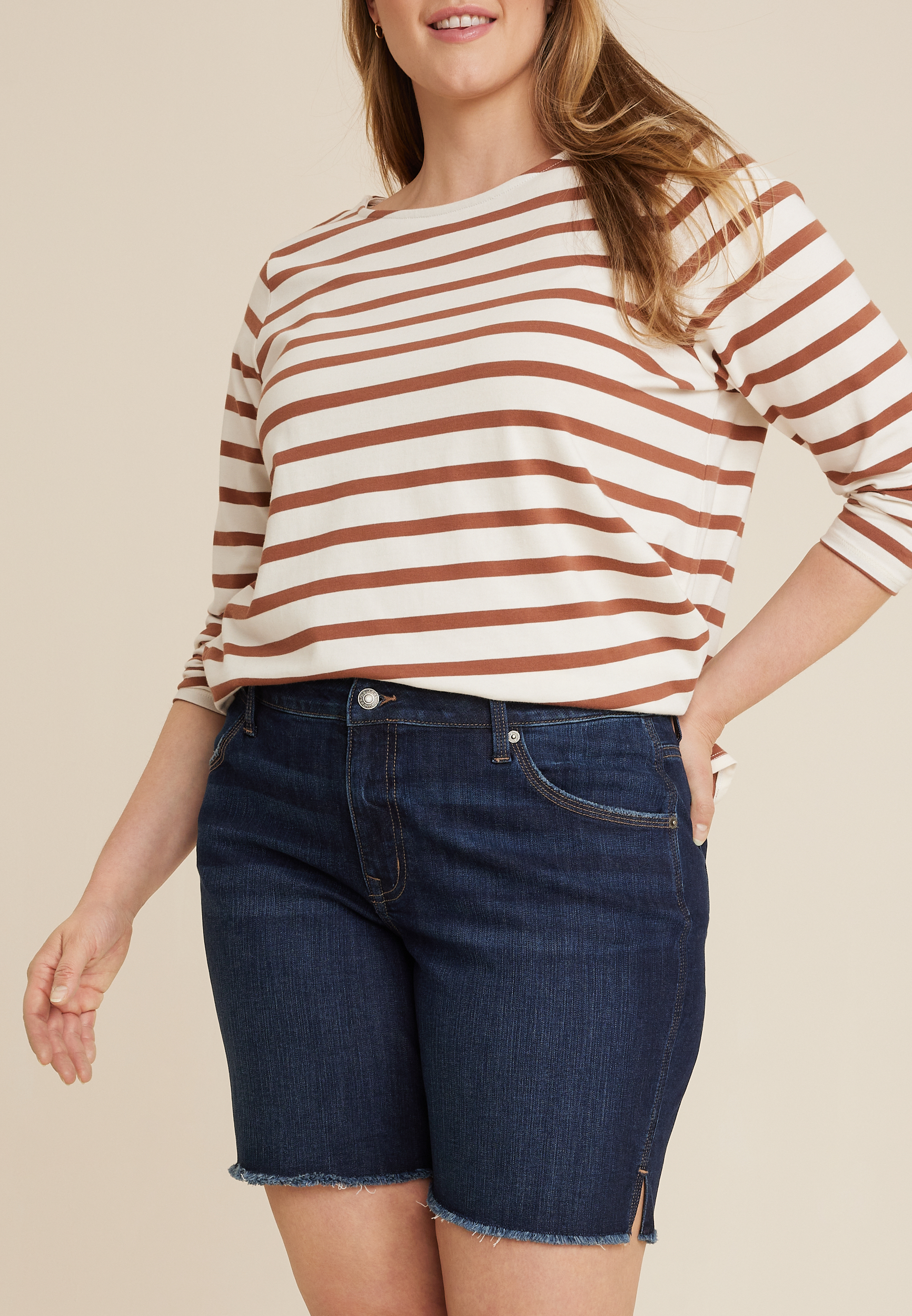 Plus Size m jeans by maurices&trade; Classic Curvy High Rise 8in Bermuda Short, C258, large