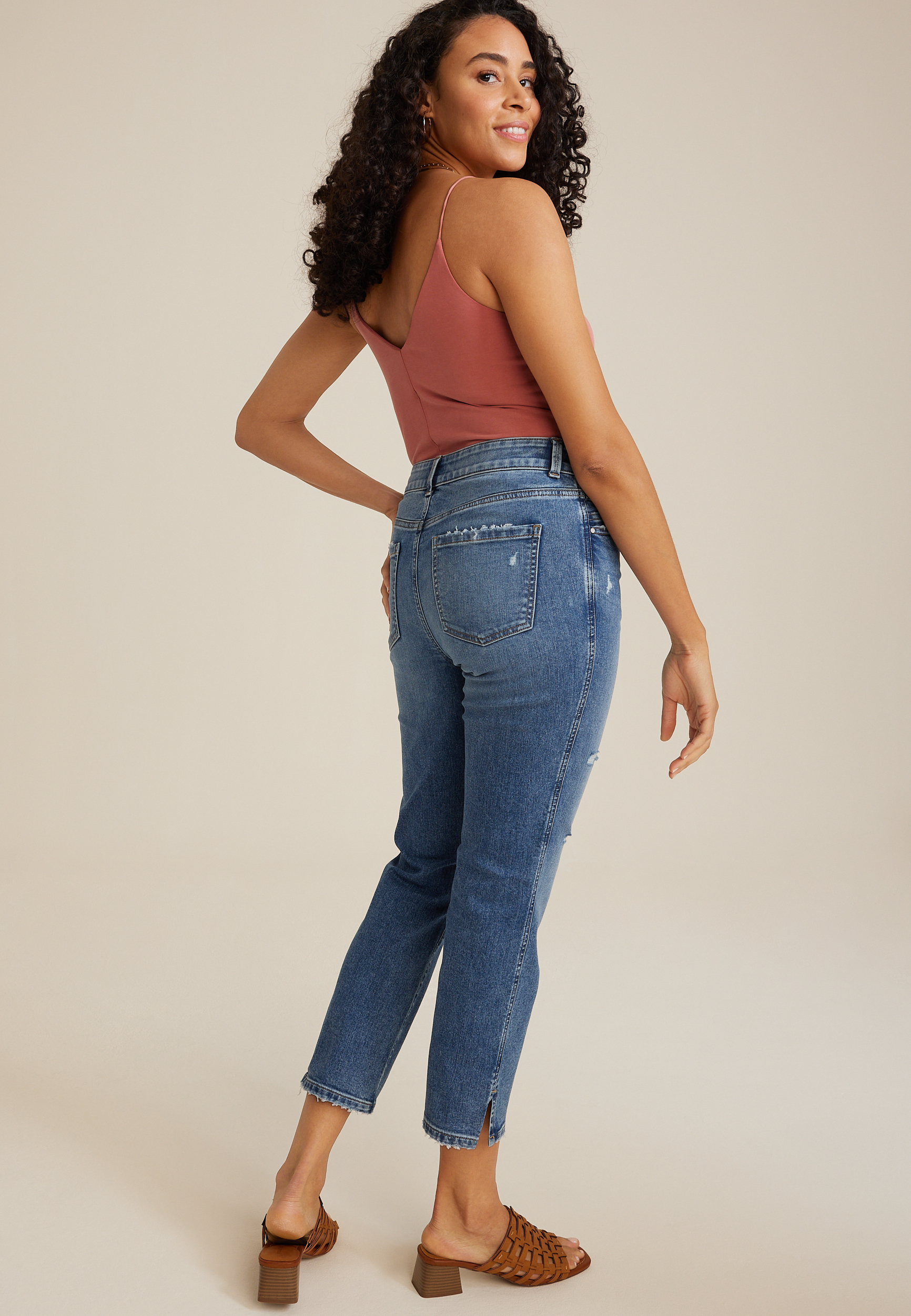 Everflex&trade; Mid Rise Mid Fit Slim Straight Ankle Jean, C3337, large