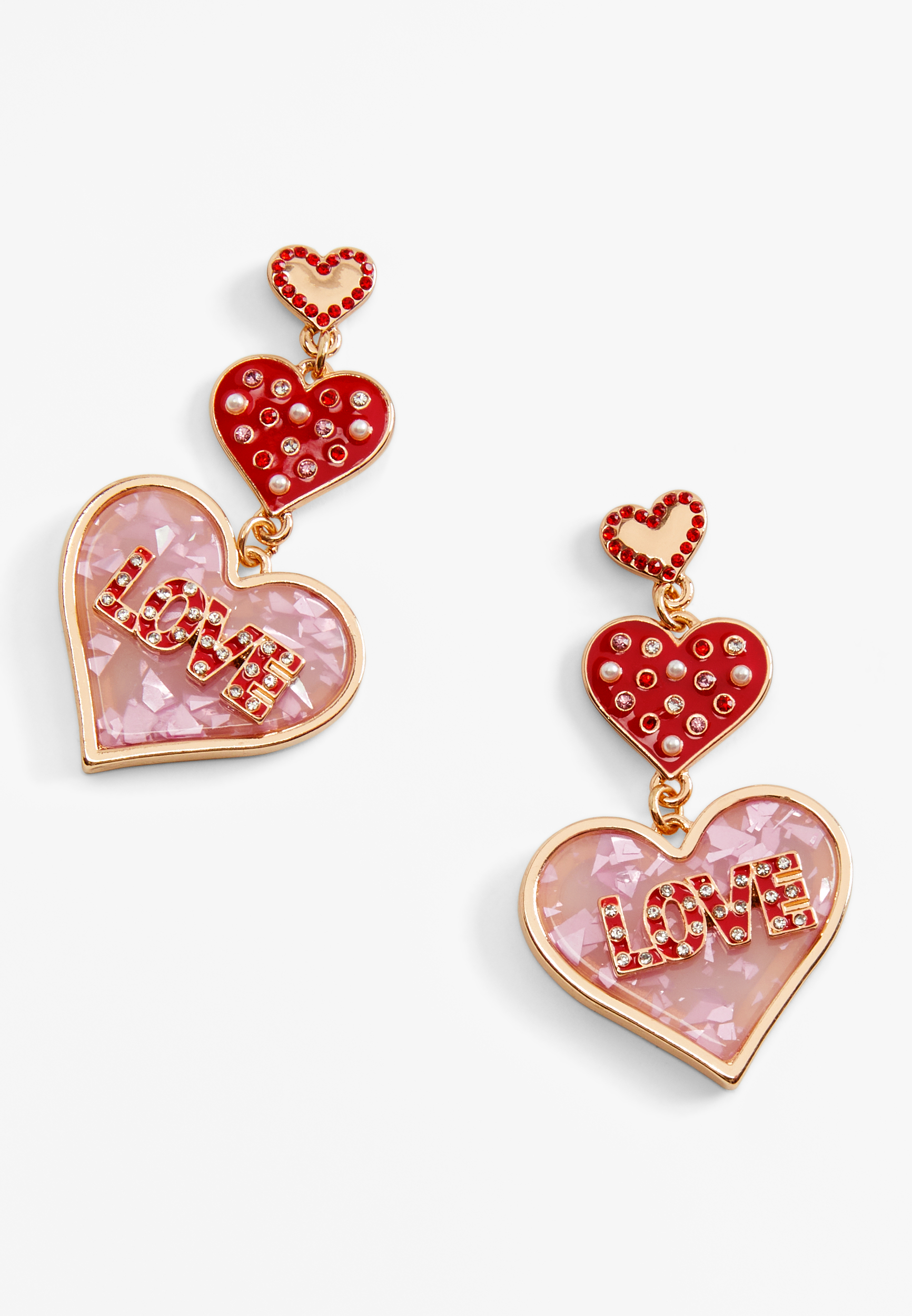 3 Pack Valentines Day Mixed Earring Set