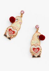 Valentines Day Gnome Drop Earrings, PINK COMBO, small