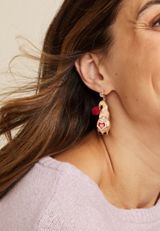 Valentines Day Gnome Drop Earrings, PINK COMBO, small